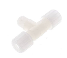 8x6mm & G1/4'' PVDF T-Shape Tee Compression Fitting with Male Threads 10 bar