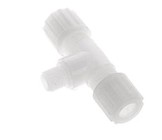 12x10mm & G1/4'' PVDF T-Shape Tee Compression Fitting with Male Threads 10 bar