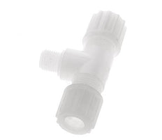 12x10mm & G1/4'' PVDF T-Shape Tee Compression Fitting with Male Threads 10 bar