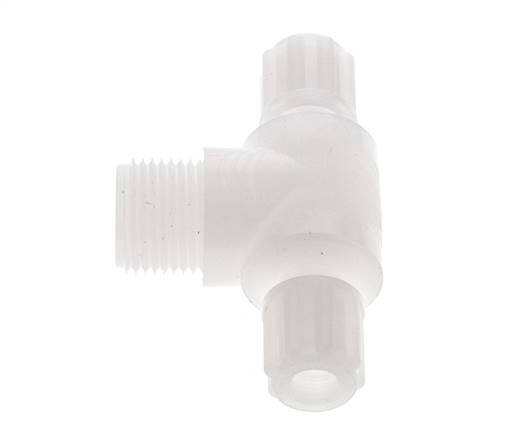 6x4mm & G3/8'' PVDF T-Shape Tee Compression Fitting with Male Threads 10 bar