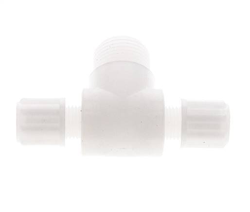 6x4mm & G3/8'' PVDF T-Shape Tee Compression Fitting with Male Threads 10 bar