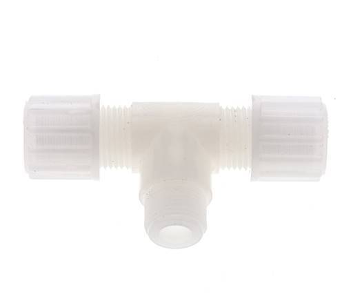 8x6mm & G1/2'' PVDF T-Shape Tee Compression Fitting with Male Threads 10 bar