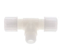 8x6mm & G1/2'' PVDF T-Shape Tee Compression Fitting with Male Threads 10 bar