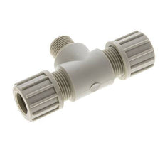 14x12mm & G3/8'' PVDF T-Shape Tee Compression Fitting with Male Threads 10 bar
