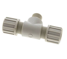 14x12mm & G3/8'' PVDF T-Shape Tee Compression Fitting with Male Threads 10 bar