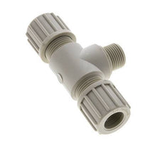 14x12mm & G3/8'' PVDF T-Shape Tee Compression Fitting with Male Threads 10 bar