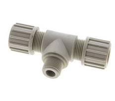 14x12mm & G3/8'' PVDF T-Shape Tee Compression Fitting with Male Threads 10 bar