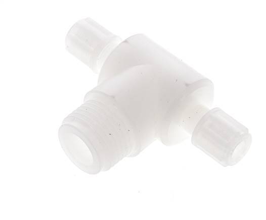 6x4mm & G1/2'' PVDF T-Shape Tee Compression Fitting with Male Threads 10 bar