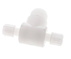 6x4mm & G1/2'' PVDF T-Shape Tee Compression Fitting with Male Threads 10 bar