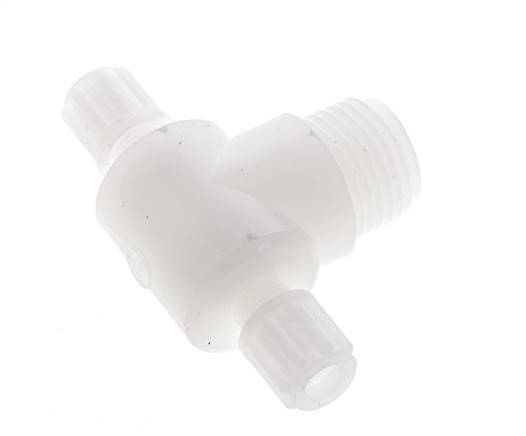 6x4mm & G1/2'' PVDF T-Shape Tee Compression Fitting with Male Threads 10 bar