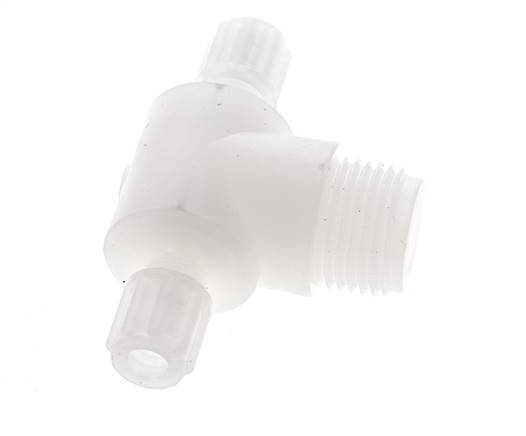 6x4mm & G1/2'' PVDF T-Shape Tee Compression Fitting with Male Threads 10 bar