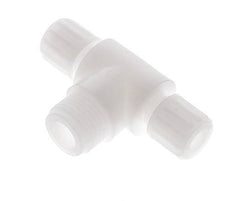 8x6mm & G1/2'' PVDF T-Shape Tee Compression Fitting with Male Threads 10 bar