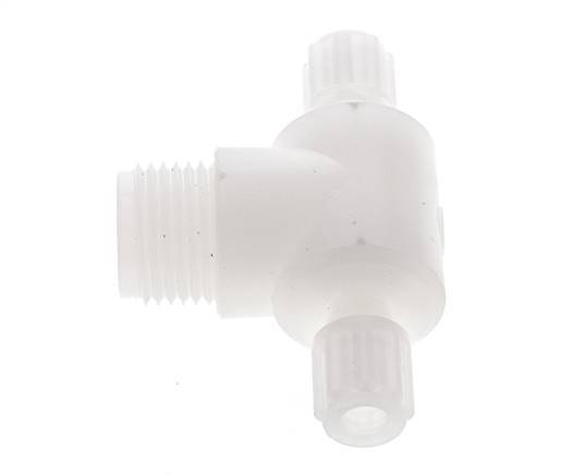 8x6mm & G1/2'' PVDF T-Shape Tee Compression Fitting with Male Threads 10 bar