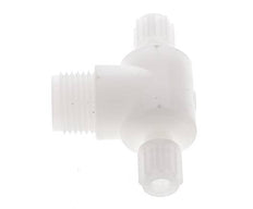 8x6mm & G1/2'' PVDF T-Shape Tee Compression Fitting with Male Threads 10 bar