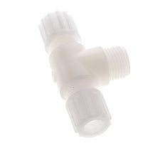 12x10mm & G1/2'' PVDF T-Shape Tee Compression Fitting with Male Threads 10 bar