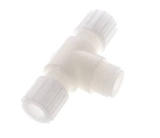 12x10mm & G1/2'' PVDF T-Shape Tee Compression Fitting with Male Threads 10 bar