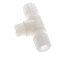 12x10mm & G1/2'' PVDF T-Shape Tee Compression Fitting with Male Threads 10 bar