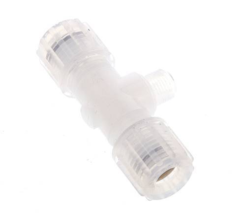 8x6mm & G1/8'' PFA T-Shape Tee Cutting Fitting with Male Threads 10 bar