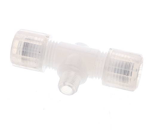 8x6mm & G1/8'' PFA T-Shape Tee Cutting Fitting with Male Threads 10 bar