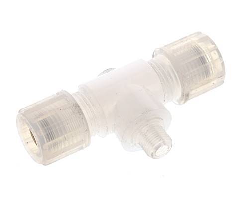 10x8mm & G1/8'' PFA T-Shape Tee Cutting Fitting with Male Threads 10 bar