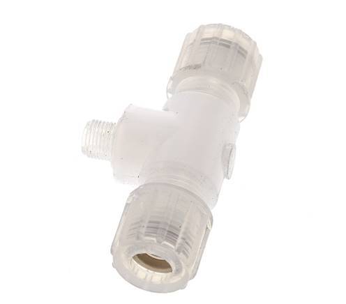 10x8mm & G1/8'' PFA T-Shape Tee Cutting Fitting with Male Threads 10 bar