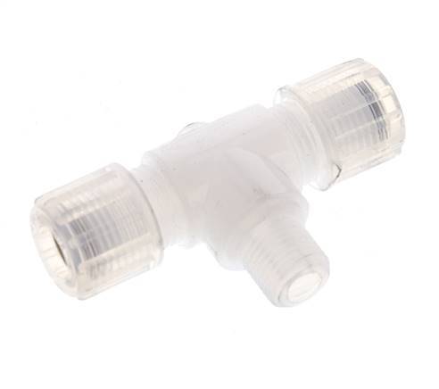 10x8mm & G1/4'' PFA T-Shape Tee Cutting Fitting with Male Threads 10 bar