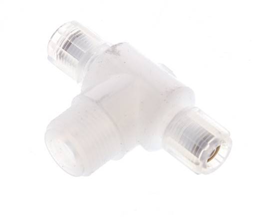 6x4mm & G3/8'' PFA T-Shape Tee Cutting Fitting with Male Threads 10 bar