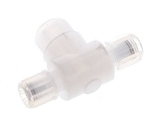 6x4mm & G3/8'' PFA T-Shape Tee Cutting Fitting with Male Threads 10 bar