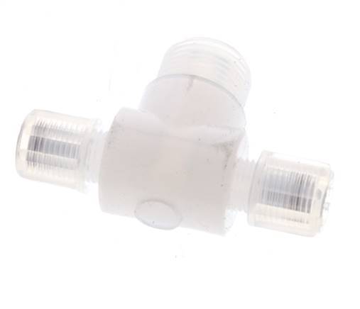 6x4mm & G3/8'' PFA T-Shape Tee Cutting Fitting with Male Threads 10 bar