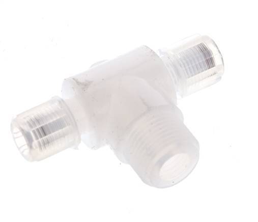 6x4mm & G3/8'' PFA T-Shape Tee Cutting Fitting with Male Threads 10 bar
