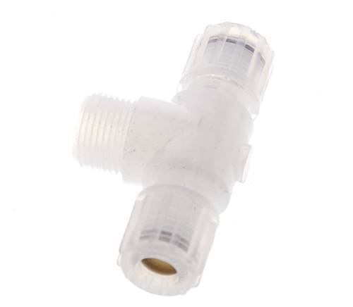 8x6mm & G3/8'' PFA T-Shape Tee Cutting Fitting with Male Threads 10 bar