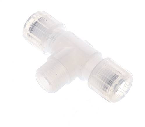 10x8mm & G3/8'' PFA T-Shape Tee Cutting Fitting with Male Threads 10 bar