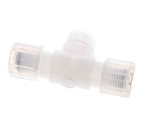 10x8mm & G3/8'' PFA T-Shape Tee Cutting Fitting with Male Threads 10 bar