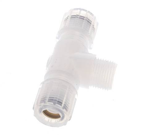10x8mm & G3/8'' PFA T-Shape Tee Cutting Fitting with Male Threads 10 bar