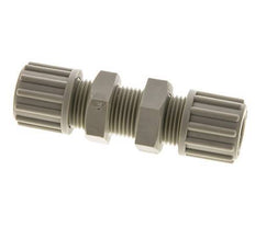 12x10mm PP Racor de Compresión Recto Pasamuros 10 bar