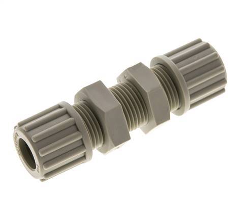 12x10mm PP Racor de Compresión Recto Pasamuros 10 bar