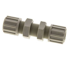 12x10mm PP Racor de Compresión Recto Pasamuros 10 bar