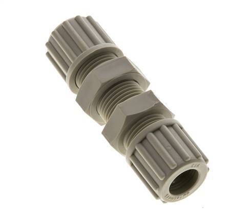 12x10mm PP Racor de Compresión Recto Pasamuros 10 bar