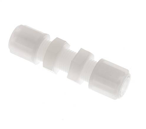 Racor de compresión recto 6x4mm PVDF Pasamuros 10 bar