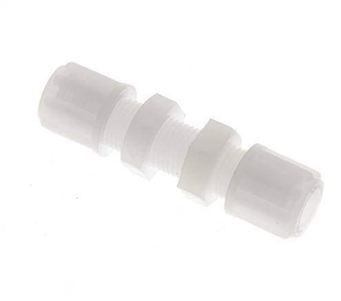 Racor de compresión recto 6x4mm PVDF Pasamuros 10 bar