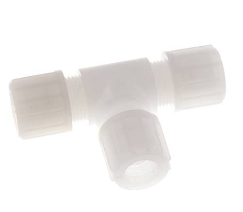 Racor de compresión recto 6x4mm PVDF Pasamuros 10 bar