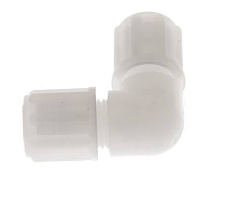 Racor de compresión acodado 6x4mm PVDF 10 bar