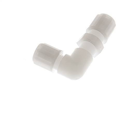 6x4mm PVDF Codo Compresión Racor Pasamuros 10 bar