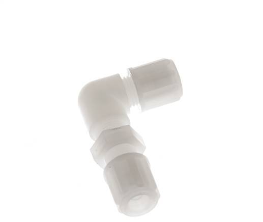 6x4mm PVDF Codo Compresión Racor Pasamuros 10 bar