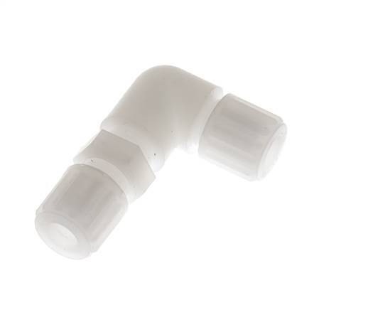 8x6mm PVDF Codo Compresión Racor Pasamuros 10 bar