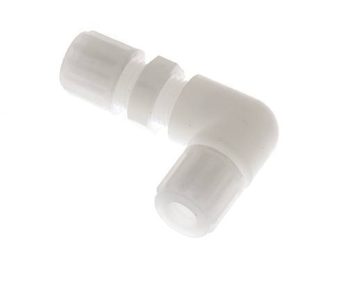 8x6mm PVDF Codo Compresión Racor Pasamuros 10 bar