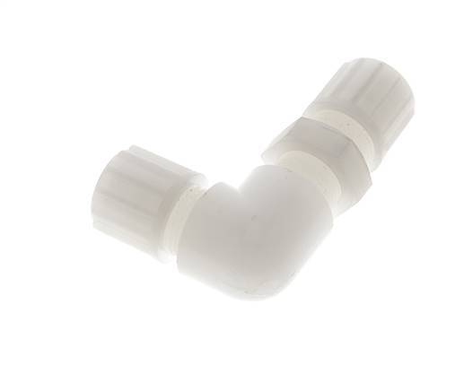 12x10mm PVDF Codo Compresión Racor Pasamuros 10 bar