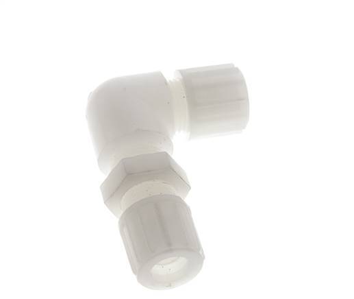 12x10mm PVDF Codo Compresión Racor Pasamuros 10 bar