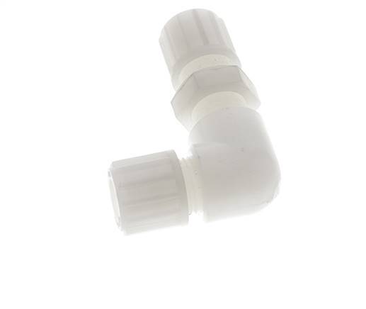 12x10mm PVDF Codo Compresión Racor Pasamuros 10 bar