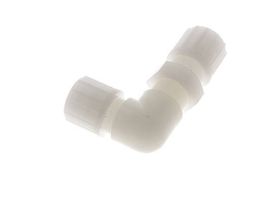 14x12mm PVDF Codo Compresión Racor Pasamuros 10 bar